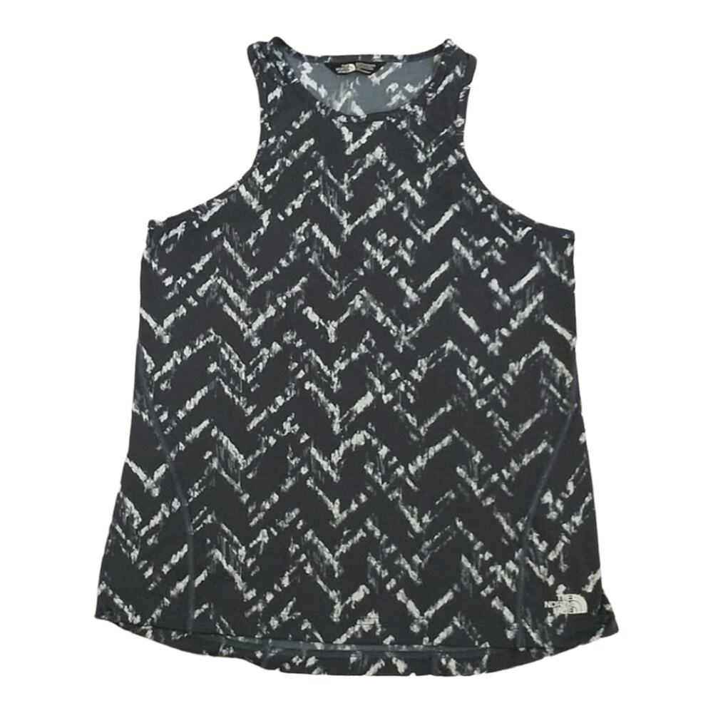 The North Face Tank Top Women's Sz L Black White Racer Back Flashdry Activewear
